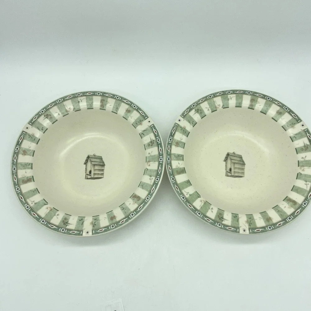 Pfaltzgraff Naturewood Deep Rimmed Soup Cereal Bowls 7 1/4